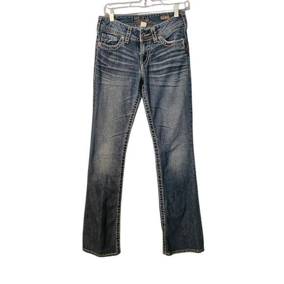 Silver Suki 17" Slim Boot Cut Women's Blue Jeans Size W27/L32 - Picture 1 of 4